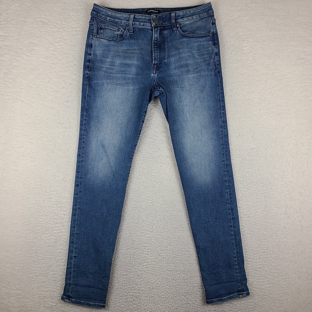 EXPRESS Jeans Mens 33x32 Blue Skinny Medium Wash Denim
